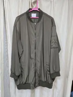 大きいサイズ☆オリーブカラー ジップアップジャンパー 6L