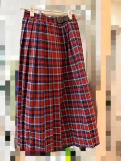 SamansaMos2 サマンサモスモス 赤 チェックプリーツスカート