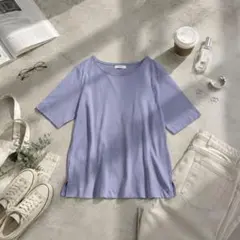 アーヴェヴェ 半袖 Tシャツ カットソー クルーネック シンプル コットン Sのサムネイル