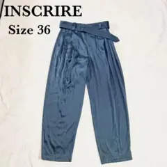 美品 INSCRIRE ツータックテーパードパンツ ベルト付きサイズ 36
