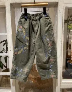 ♡デニムダンガリー♡FITH ロンハーマン花柄刺繍入りロングパンツ 120cm