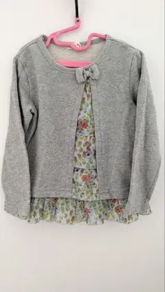 KP ニットプランナー mimiちゃん 刺繍ラメトレーナー 110 重ね着風