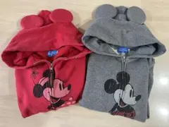 ディズニーリゾート　ミッキー　ミニー　フード　パーカー　Sサイズ　2点　耳つき
