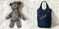美品✨ラシット・大容量エコバッグ トートバッグ クマぬいぐるみ収納 モノグラムのサムネイル
