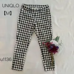 ユニクロ　UNIQLO ギンガムチェック柄パンツ　クロップド丈　【M】のサムネイル