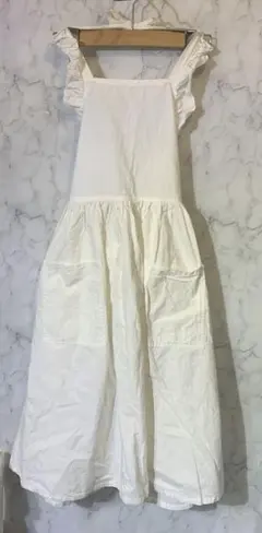RALPH LAUREN エプロン ストライプ フリル 白×水色〇4-177m - メルカリ