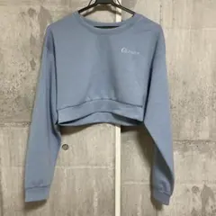 カルナムール CALNAMUR クロップドスウェット ライトブルー 藤田ニコル