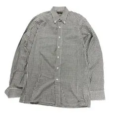 ギンガムチェックシャツ　長袖　ボタンダウン　古着8BS1