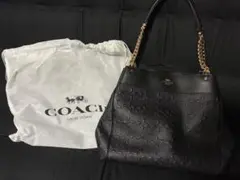 COACH ブラックレザー ショルダーバッグ