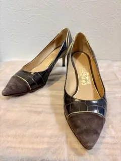 Salvatore Ferragamo パンプス クロコ オーストリッチ7.5Dのサムネイル