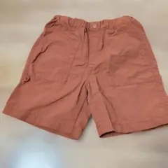 オレンジ ハーフパンツ ゴム入り 後ろポケット付き