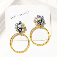 P-347　ハンドメイド☆ビジューピアス／イヤリング