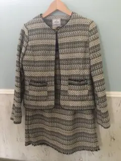 ノーカラージャケット ツイードジャケット