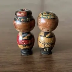 木製こけし人形 2体セット　こけし　レトロ 　昭和　ペア