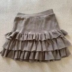 ニット素材　フリルミニスカート
