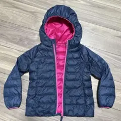 ユニクロ キッズ ダウンジャケット 110 ネイビー＆ピンク