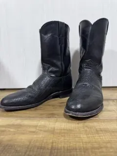 70S　USA製　JUSTIN　シボ皮 9.5D　ペコスブーツのサムネイル