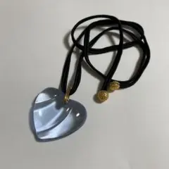 Baccarat　ハート　クリスタル　ネックレス　ライトブルー
