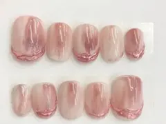 H138/くすみピンクニュアンスジェルネイルチップ