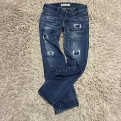 濃紺　BACK NUMBER®︎ ライトオン　ダメージジーンズ　デニム