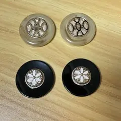 ハンドメイド　ボタンカボション　2ペア