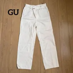GU アシンメトリーウエストデニムパンツ L アイボリー キナリ ジーンズのサムネイル