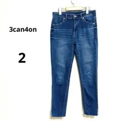 3can4on サンカンシオン カットオフ スキニーデニム 柔らか 濃紺 2のサムネイル