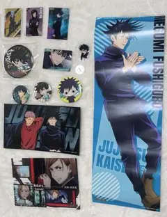 呪術廻戦 伏黒恵 虎杖悠仁 釘崎野薔薇など 缶バッジ カードアクスタ ポスター