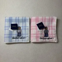 【未使用品】 ポロラルフローレン ポロベア チェック ハンドタオル 2枚セット