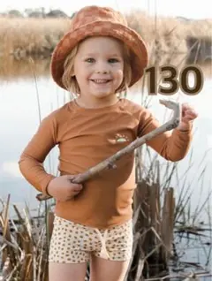 【新品】男の子水着3点セット ブラウン