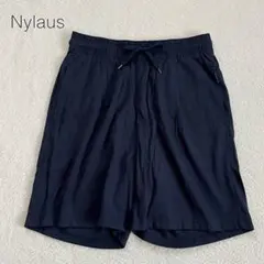 【ナイラス】イージーハーフパンツ 短パン ウエストゴム カジュアル 紺【L】美品のサムネイル