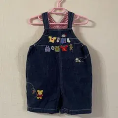 美品　ミキハウス　デニム　サロペット　オーバーオール　90サイズ