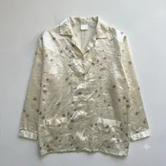 90s vintage風 フラワー 総柄 サテンシャツ レトロ - メルカリ
