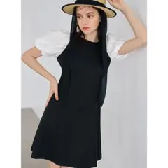 カラーツイードパフスリーブミニワンピース eimy istoire