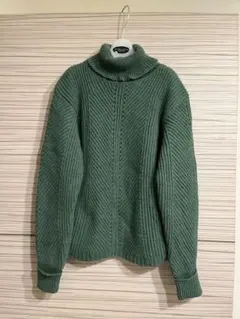 【Jean Vertical】（M）タートルネック　ニット　グリーン