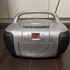 美品／カラオケもできる速度調整機能付CDラジカセ マイク2本 T-CDK-705