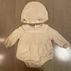 SHEIN ベージュロンパース・カバーオールセット　68cm