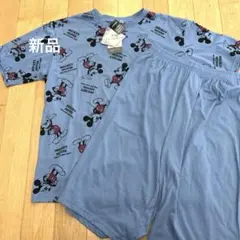 ミッキーマウス　メンズ　パジャマ　ルームウェア　半袖ハーフパンツ　M