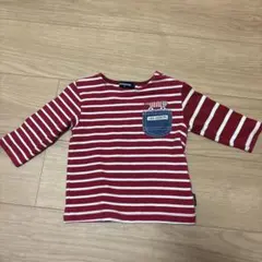 LISA LARSON 赤と白ストライプ 長袖Tシャツ 80