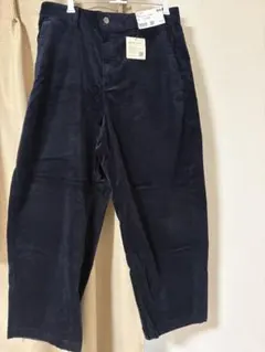 UNIQLO コーデュロイカーブパンツ 丈短めコトニエ ネイビー XL ユニクロ