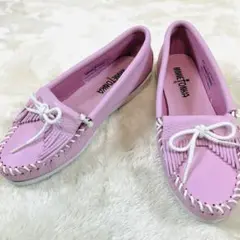 【美品】MINNETONKA ミネトンカ モカシン レザー ピンク サイズ6