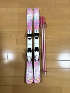 スキー板（100センチ）とスキー用ポールセット スキー板（100センチ）とスキー用ポールセット 子供スキー4点（板