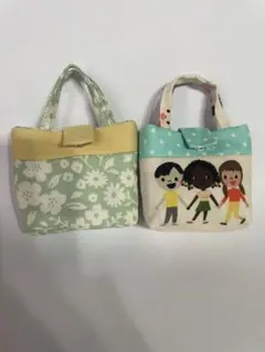 ハンドメイドミニトートバッグ2個セット