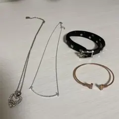 アクセサリー セット ネックレス ブレスレット スマイル T ロック スタッズ