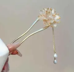 牡丹　 かんざし ゴールド シンプル 成人式　卒業式　 まとめ髪 浴衣
