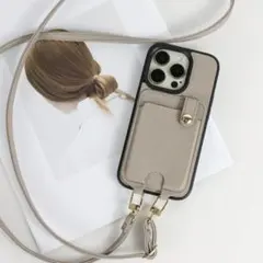 ストラップ　カードホルダー付き　iPhone13 pro max スマホケース