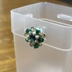 クリスタルピンバッジ(エメラルドシルバー)