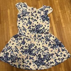 プチバトー花柄 半袖ワンピース 104cm 4ans