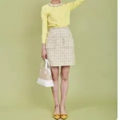 31 Sons de mode トランテアン ツイードスカート ピンク