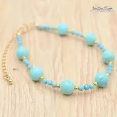 ブレスレット ティアドロップ1 ターコイズ × ターコイズ パワーストーン2A7